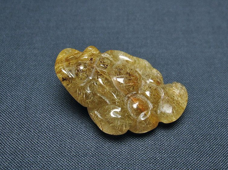 金針ルチルクォーツ 金蟾 置物 [t801-588] 3枚目