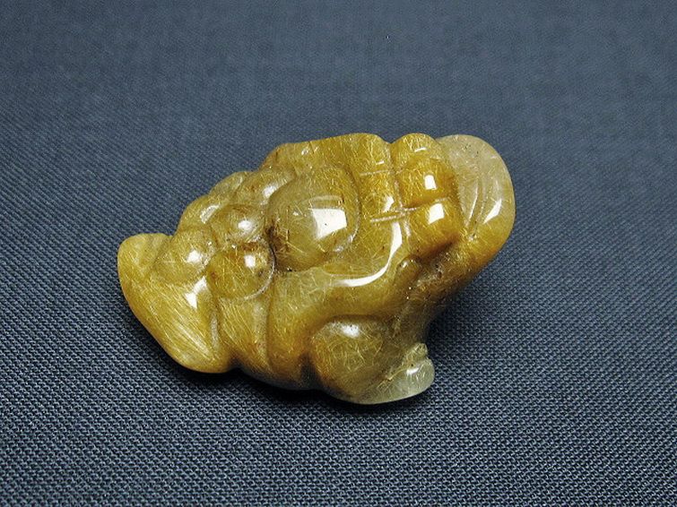 金針ルチルクォーツ 金蟾 置物 [t801-589] 2枚目