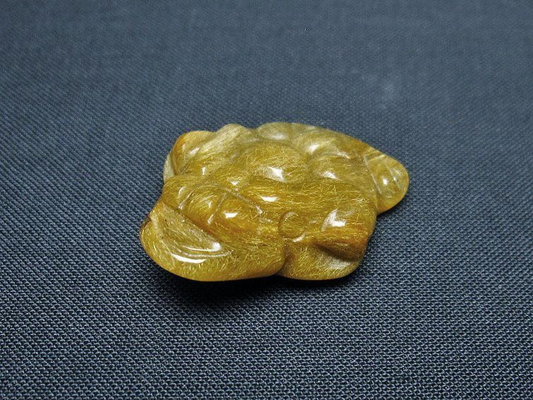 金針ルチルクォーツ 金蟾 置物 [t801-592] 1枚目