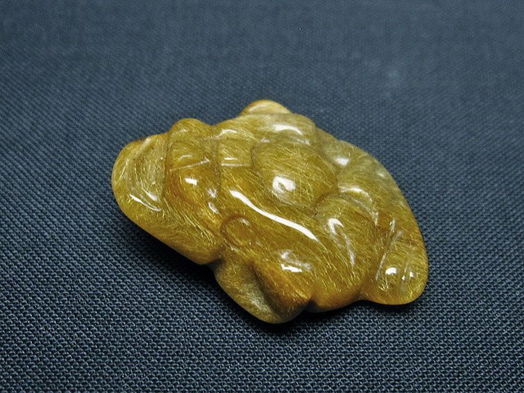 金針ルチルクォーツ 金蟾 置物 [t801-592] 2枚目