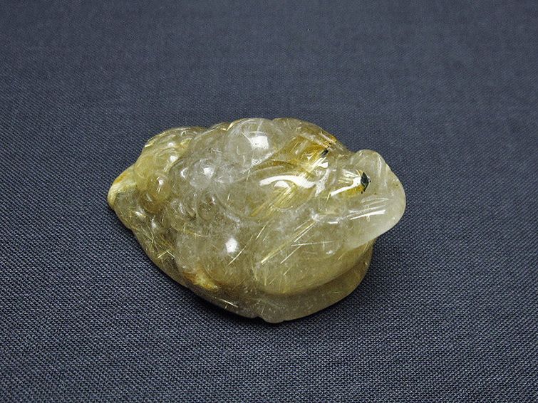 ゴールドタイチンルチル金蟾 置物 [t801-644] 1枚目