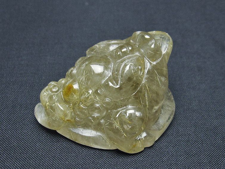 ゴールドタイチンルチル金蟾 置物 [t801-689] 2枚目