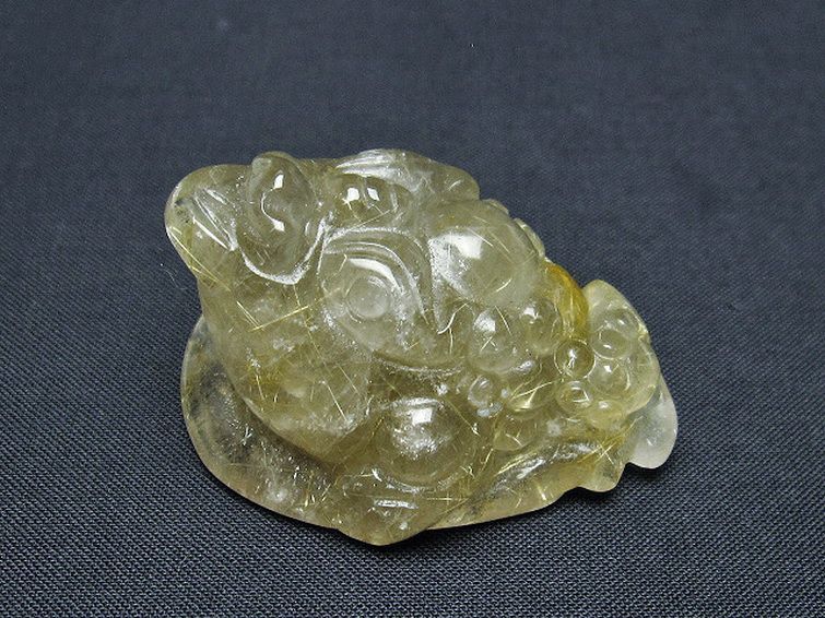 ゴールドタイチンルチル金蟾 置物 [t801-689] 3枚目