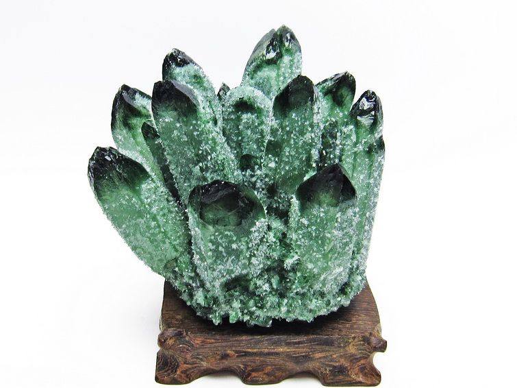 緑水晶 グリーンクォーツ クラスター [t802-3984] 1枚目