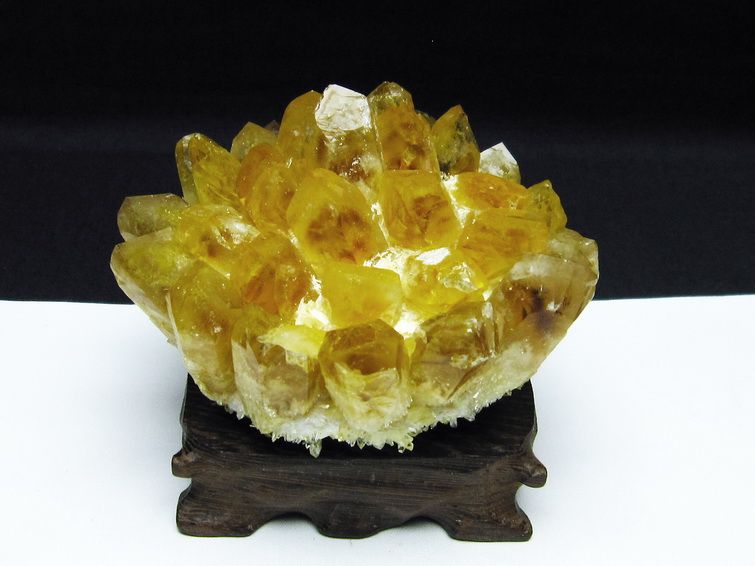 黄水晶 イエロークォーツ クラスター  [t802-4539] 1枚目