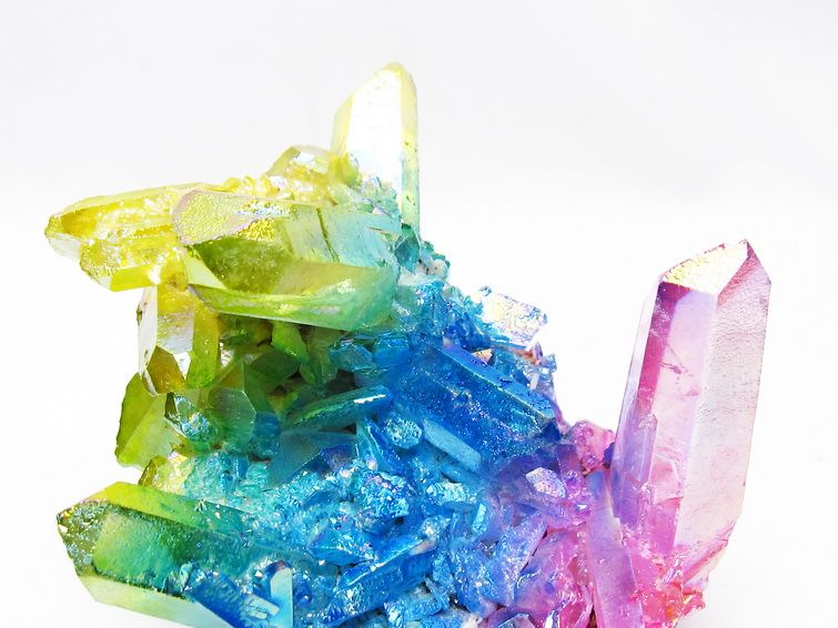 オーラ水晶 オーラクリスタル クラスター (レインボー)[t802-6114]