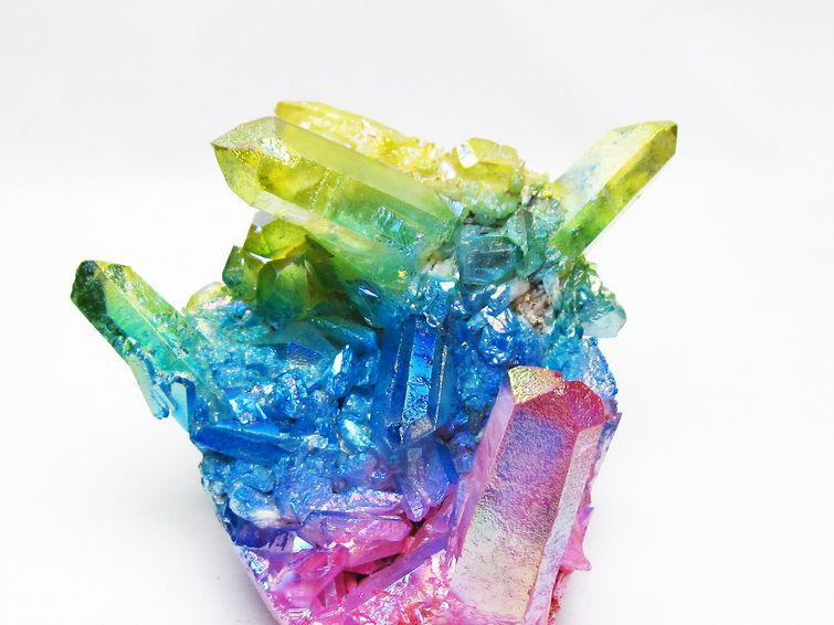 オーラ水晶 オーラクリスタル クラスター (レインボー)[t802-6114]