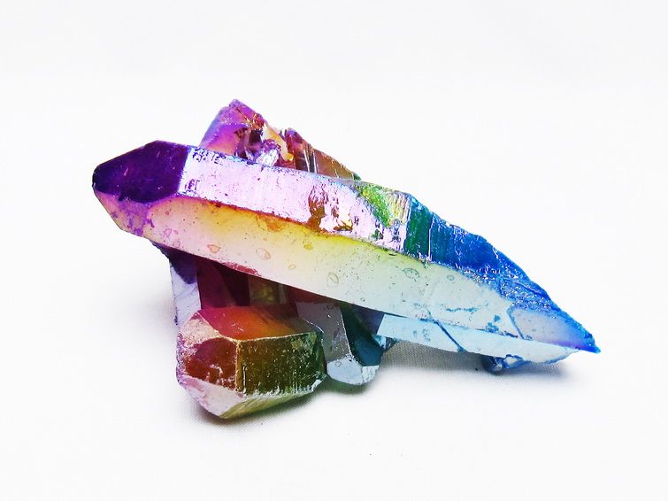 オーラ水晶 オーラクリスタル クラスター (レインボー)[T802-6156] 1枚目