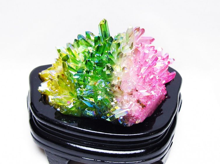 オーラ水晶 オーラクリスタル クラスター (レインボー)[T802-6195] 1枚目