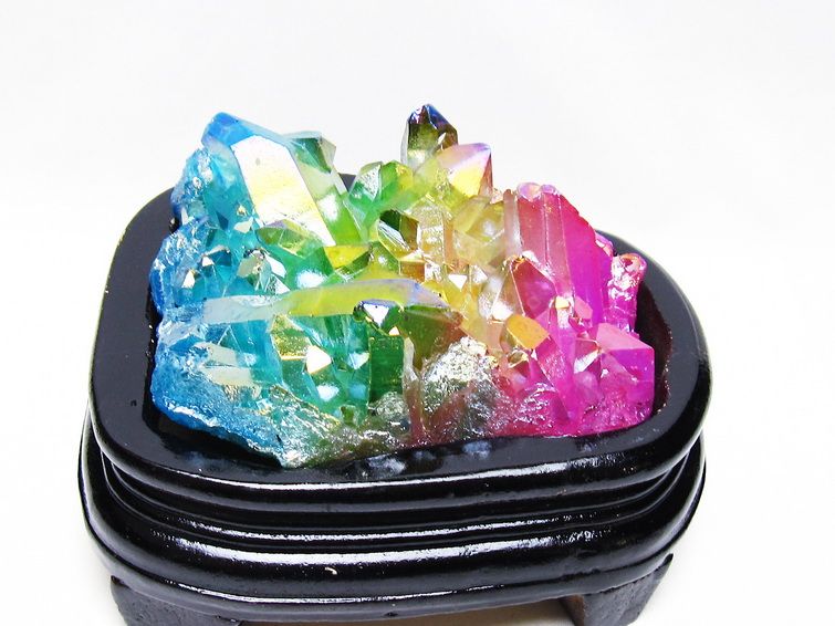 オーラ水晶 オーラクリスタル クラスター (レインボー) [t802-6196] 1枚目