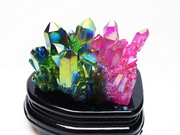 オーラ水晶 オーラクリスタル クラスター (レインボー) [t802-6229] 1枚目