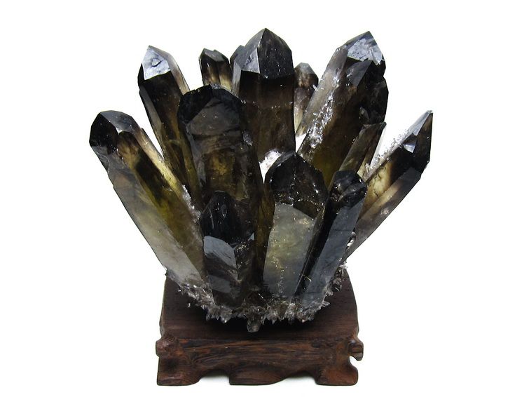 1.1Kg 黒水晶 ブラッククォーツ クラスター [t802-6278] 1枚目