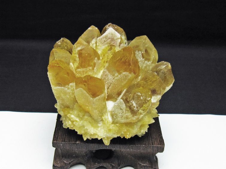 黄水晶 イエロークォーツ クラスター  [t802-6364] 1枚目