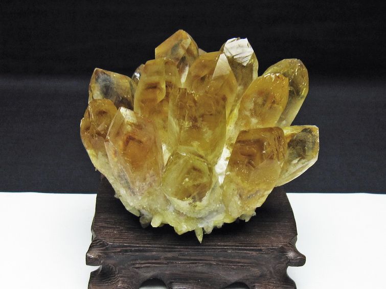 黄水晶 イエロークォーツ クラスター  [t802-6403] 1枚目