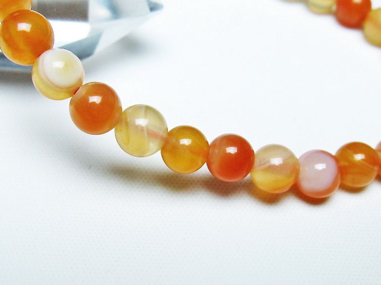アゲート ブレスレット 6mm [T85-10977] 3枚目