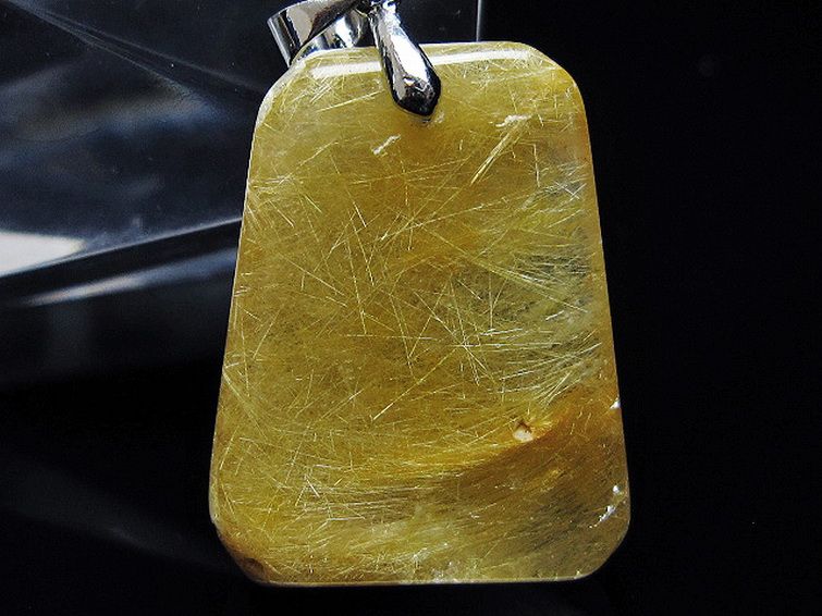 金針ルチル水晶 ペンダント [t86-7104]