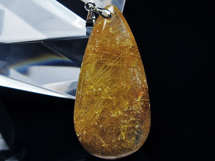 金針ルチル水晶 ペンダント [t86-7106] 2枚目