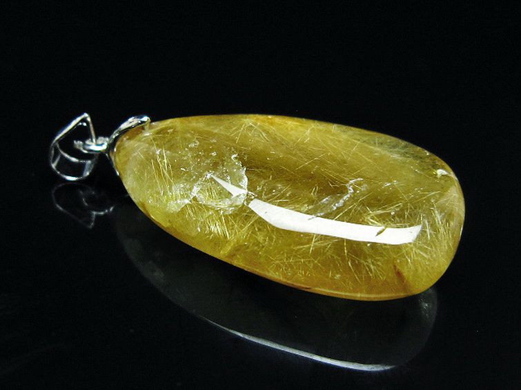 金針ルチル水晶 ペンダント [T86-7349] 3枚目