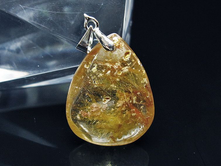 金針ルチル水晶 ペンダント [T86-7477] 1枚目