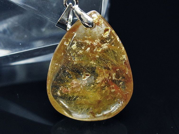 金針ルチル水晶 ペンダント [T86-7477] 2枚目