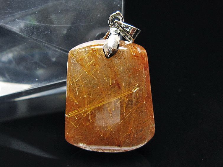 ゴールドタイチンルチル ペンダント [T86-7483] 1枚目