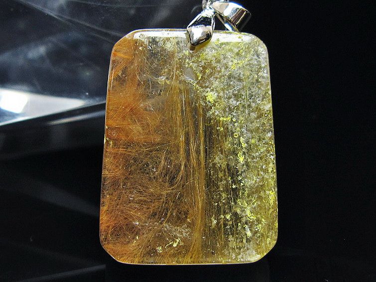 金針ルチル水晶 ペンダント [T86-7521] 2枚目