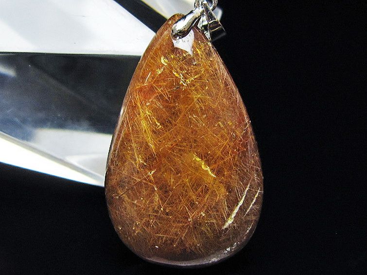 金針ルチル水晶 ペンダント [T86-7535] 2枚目