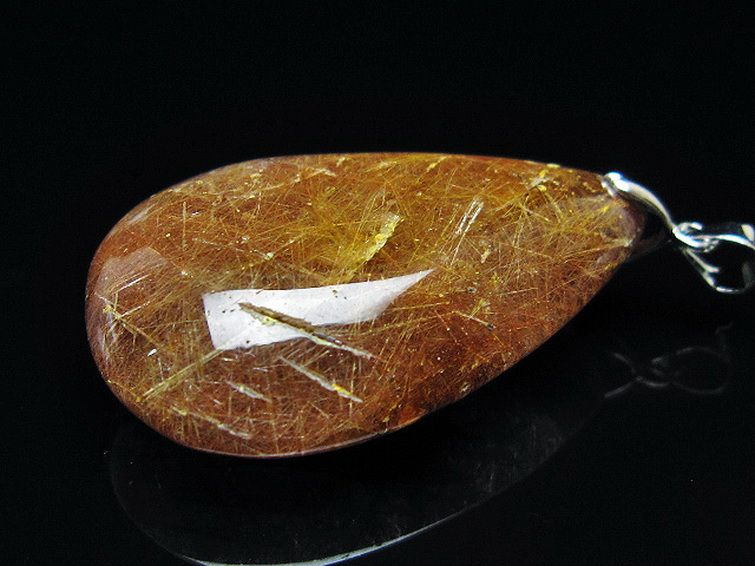 金針ルチル水晶 ペンダント [T86-7535] 3枚目