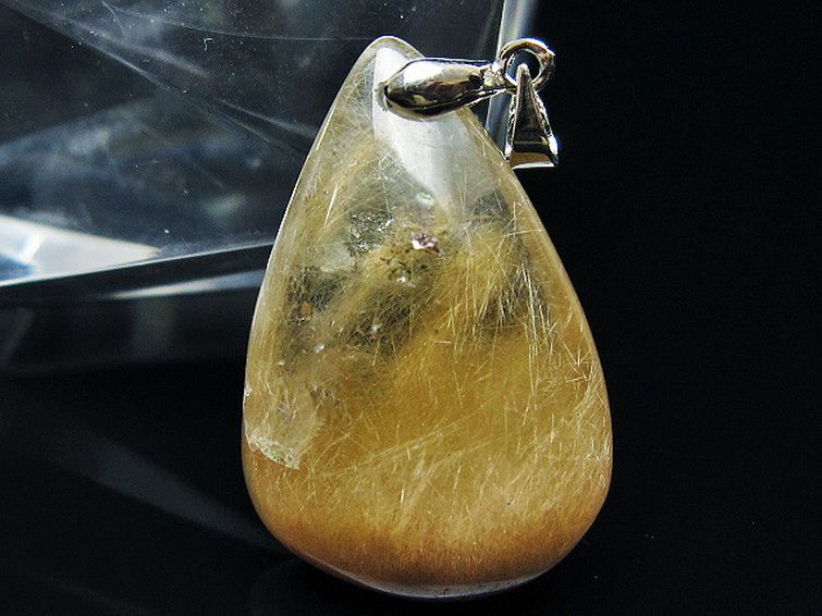 放射金針ルチル水晶 ペンダント [T86-7539] 2枚目