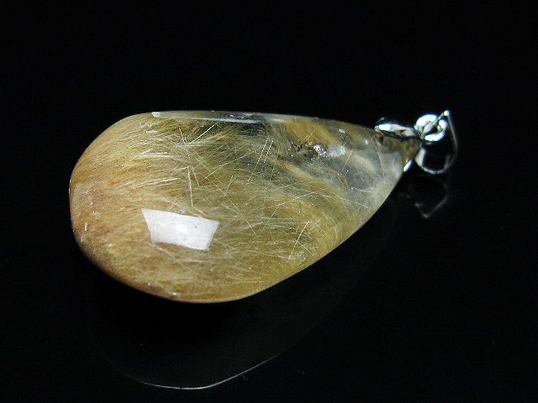 放射金針ルチル水晶 ペンダント [T86-7539] 3枚目