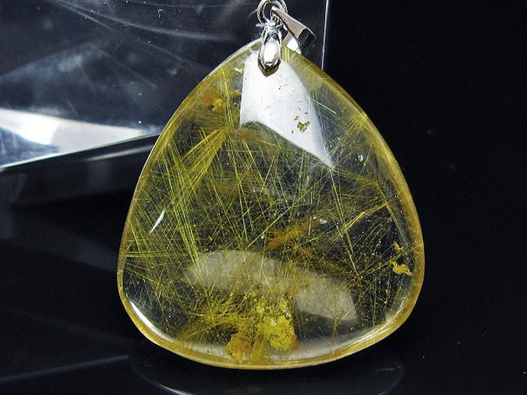 金針ルチル水晶 ペンダント [T86-7541] 2枚目