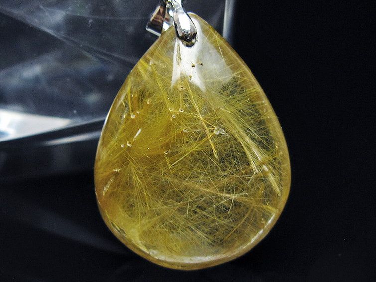 金針ルチル水晶 ペンダント [T86-7542] 2枚目