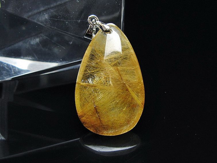 金針ルチル水晶 ペンダント [T86-7545] 1枚目