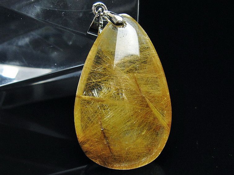 金針ルチル水晶 ペンダント [T86-7545] 2枚目