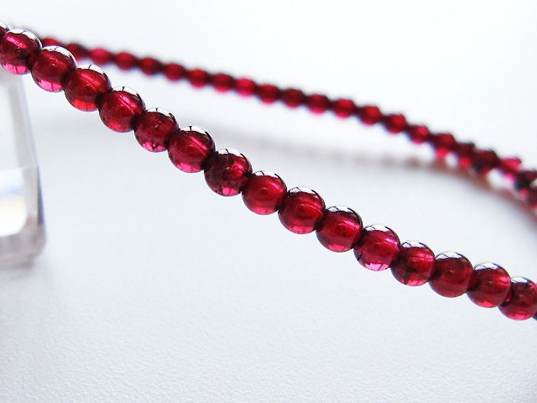 ガーネット ブレスレット 3mm [t87-14907] 3枚目