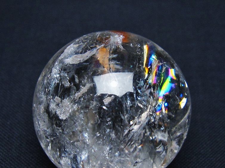 虹入り ヒマラヤ水晶 丸玉 30mm [t91-8845] 2枚目