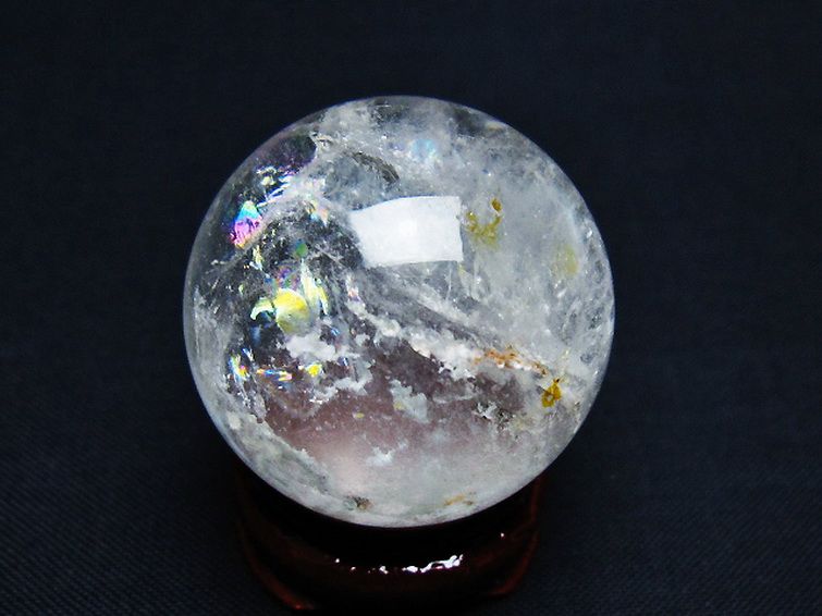 虹入り ヒマラヤ水晶 丸玉 31mm [t91-9105] 3枚目