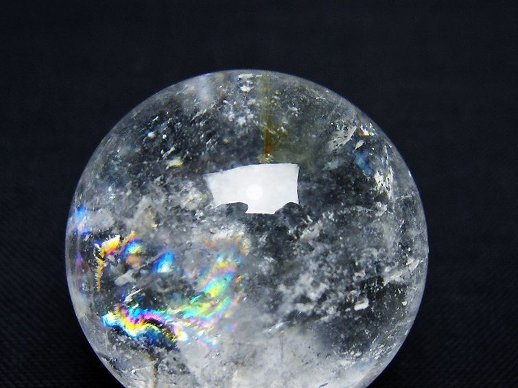 虹入り ヒマラヤ水晶 丸玉 29mm [t91-9156] 2枚目