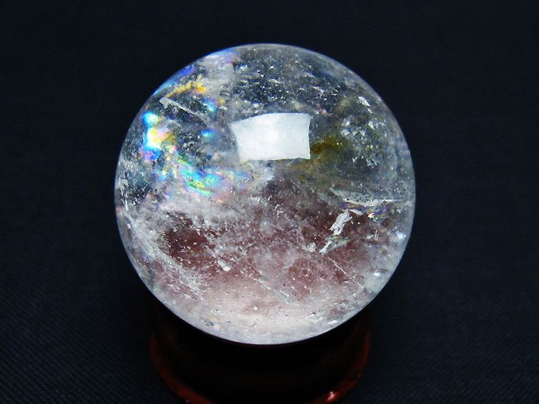 虹入り ヒマラヤ水晶 丸玉 29mm [t91-9156] 3枚目