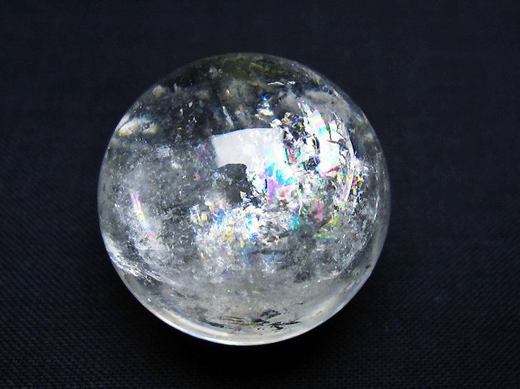 虹入り ヒマラヤ水晶 丸玉 28mm [t91-9159] 1枚目