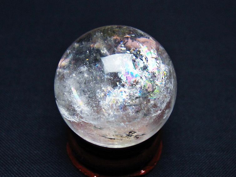 虹入り ヒマラヤ水晶 丸玉 28mm [t91-9159] 3枚目