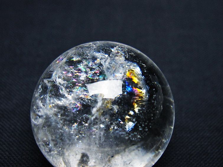 虹入り ヒマラヤ水晶 丸玉 25mm [t91-9169] 2枚目