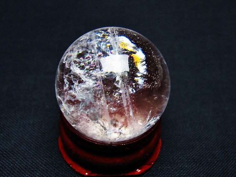 虹入り ヒマラヤ水晶 丸玉 25mm [t91-9169] 3枚目