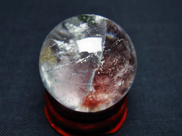 ガーデンルチル水晶 丸玉 25mm [t91-9173]