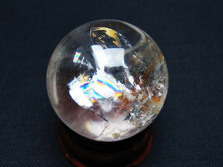 虹入り ヒマラヤ水晶 丸玉 28mm [t91-9175] 3枚目