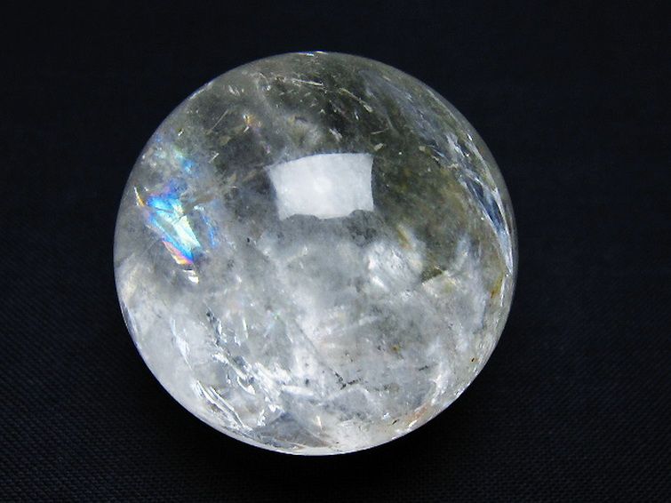 虹入り ヒマラヤ水晶 丸玉 36mm [t91-9197] 1枚目