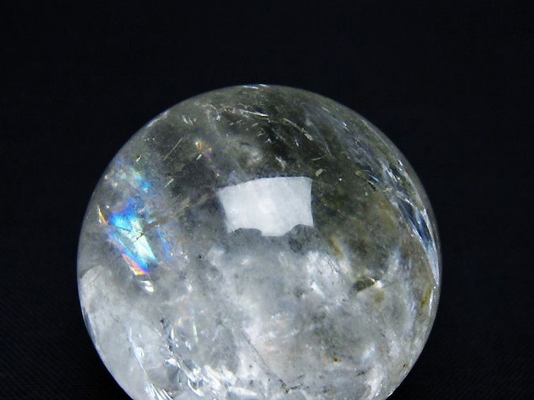 虹入り ヒマラヤ水晶 丸玉 36mm [t91-9197] 2枚目