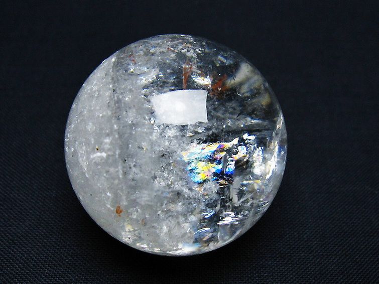 虹入り ヒマラヤ水晶 丸玉 35mm [t91-9199] 1枚目