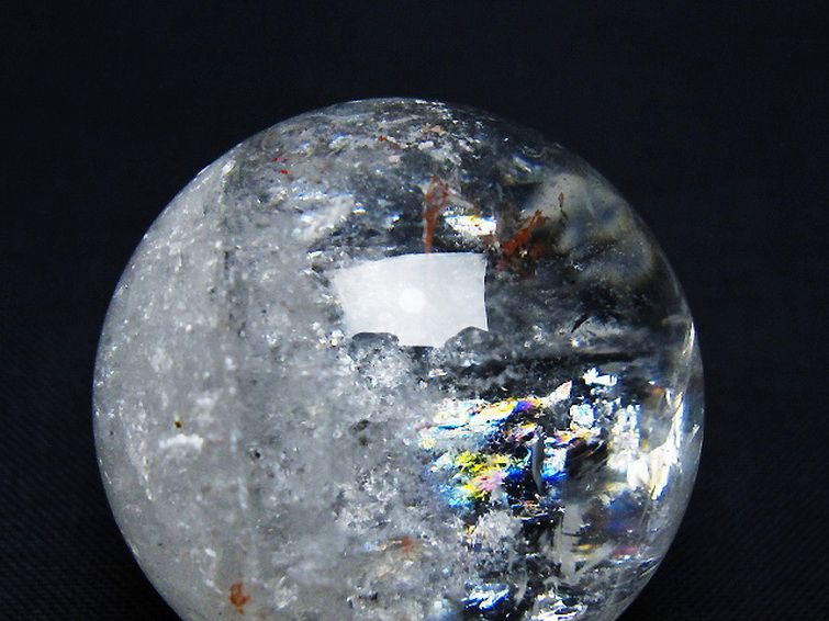 虹入り ヒマラヤ水晶 丸玉 35mm [t91-9199] 2枚目