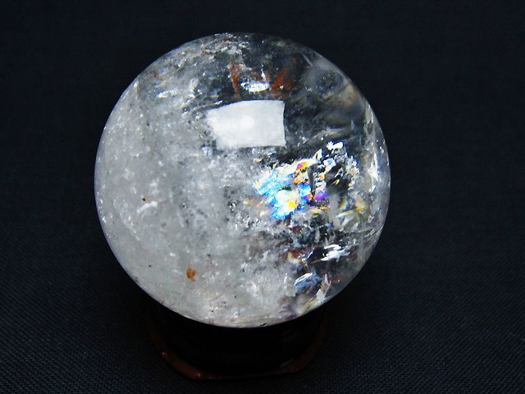虹入り ヒマラヤ水晶 丸玉 35mm [t91-9199] 3枚目